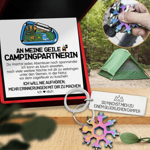 Outdoor Multitool Schlüsselanhänger - Camping - An Meine Geile Campingpartnerin - Du Machst Jedes Abenteuer Noch Spannender - Degktb13003