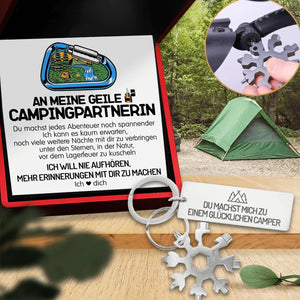 Outdoor Multitool Schlüsselanhänger - Camping - An Meine Geile Campingpartnerin - Du Machst Jedes Abenteuer Noch Spannender - Degktb13003