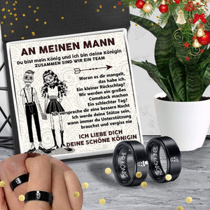 Paar Ringe - Totenkopf & Tattoo - An Meinen Mann - Ich Liebe Dich - Degrlc26001