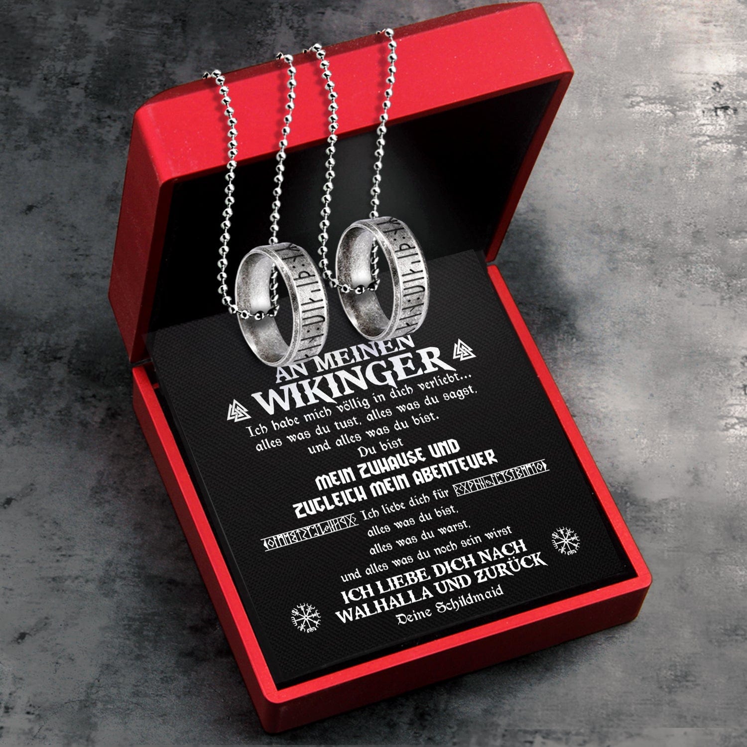 Paar Rune Ring Paar Rune Ring Halsketten - Mein Wikinger - Ich Habe Mich Völlig In Di ...