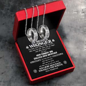 Paar Rune Ring Halsketten  - Mein Wikinger - Ich Habe Mich Völlig In Dich Verliebt - Degndx26006
