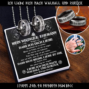 Paar Rune Ring Halsketten - Wikinger - Mein Wikinger-ehemann - Ich Liebe Dich - Degndx14001