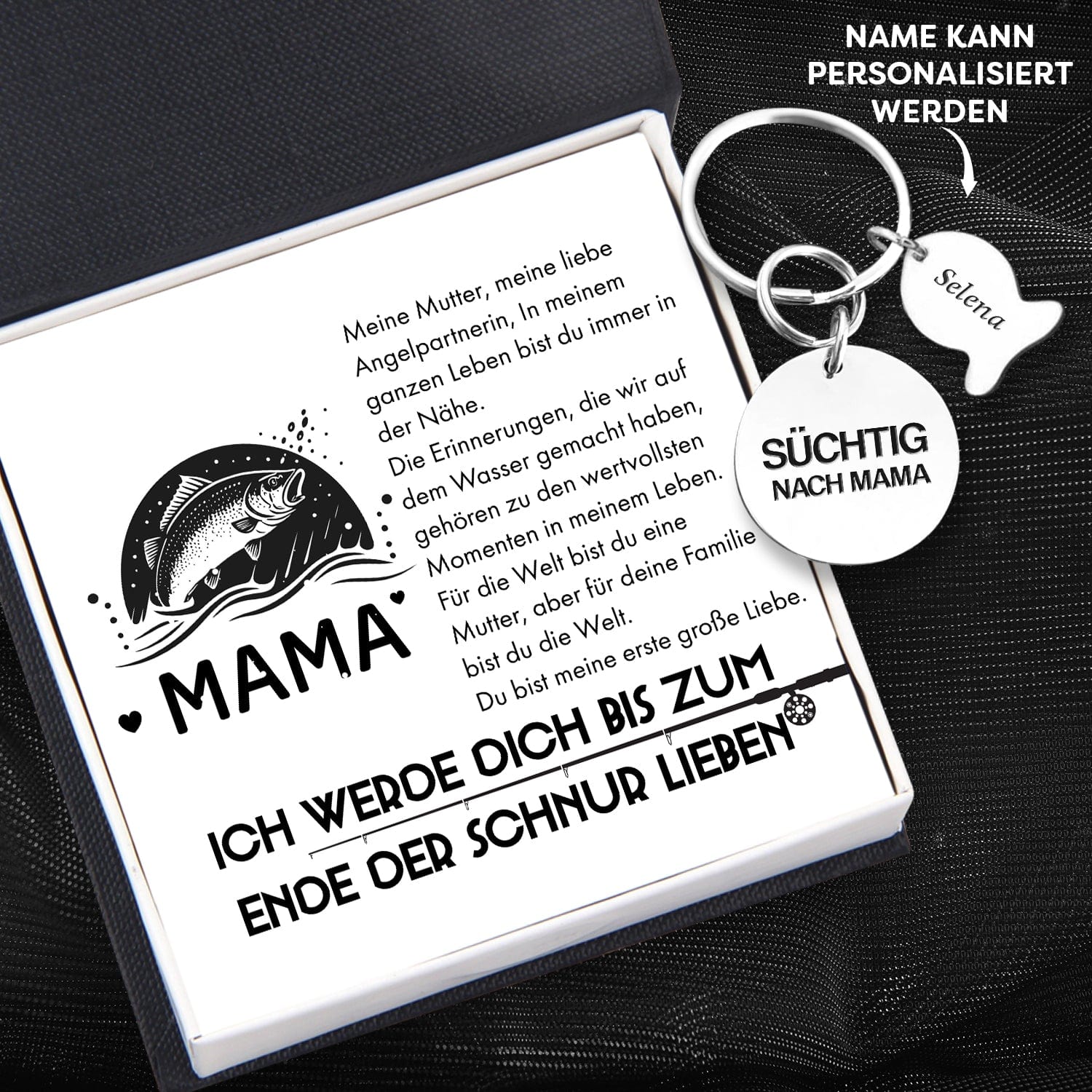 Personalisierte Fischanhänger Schlüsselanhänger - Angeln - An Meine Mama - Du Bist Meine Erste Große Liebe - Degkqg19004