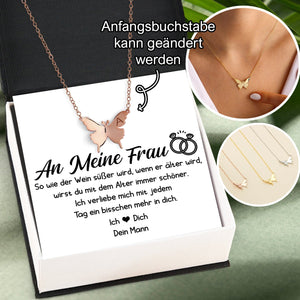 Personalisierte Schmetterling Halskette - Familie - An Meine Frau - Ich Liebe Dich - Degncn15001