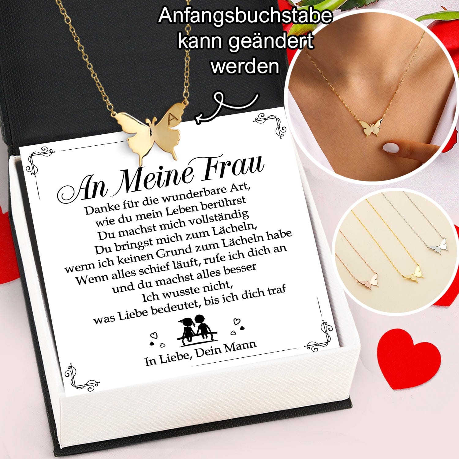 Personalisierte Schmetterling Halskette - Familie - An Meine Frau - Viele Dinge Verändert Haben - Degncn15003