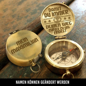 Personalisierten Gravierter Kompass - Wikinger Mann - Damit Du Immer Deinen Weg Zurück Zu Uns Findest - Degpb26012
