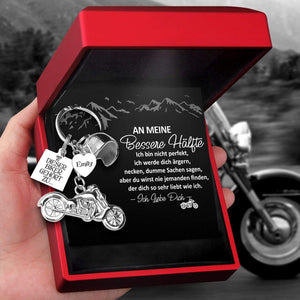 Personalisierten Motorrad Schlüsselanhänger - Motorradfahrer - An Meine Bessere Hälfte - Ich Liebe Dich - Degkt26009