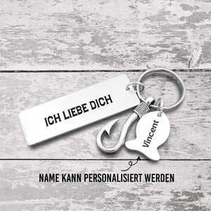 Personalisierter Angelhaken Schlüsselanhänger - Angeln - An Meinen Papa - Ich Liebe Dich - Degku18001