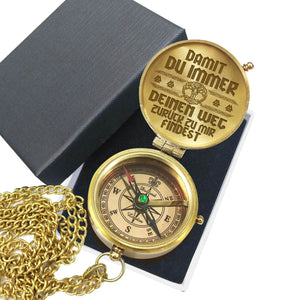Personalisierter Gravierter Kompass - An Meinen Wikinger Mann - Damit Du Immer Deinen Weg Zurück Zu Mir Findest - Degpb26001