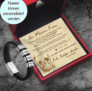 Personalisiertes Leder-Armband - Schädel - An Meine Frau - Bist Du Eine Neue Mama - Degbzl15001