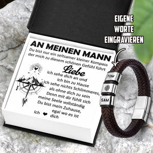 Personalisiertes Leder-Armband - Wandern - An Meinen Mann - Du Bist Nur Ein Seltsamer Kleiner Kompass - Degbzl26009