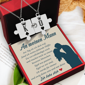 Puzzleteil-Halskette - Familie - An Meinen Mann - Ich Werde Für Immer Und Ewig Deine Sein Und Nur Deine - Deglmb26004