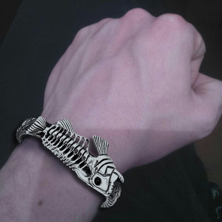 Schwarzes Fischgräte Lederarmband - Angeln - An Meinen Mann - Du Bist Die Wahre Liebe Meines Lebens - Degbzr26001