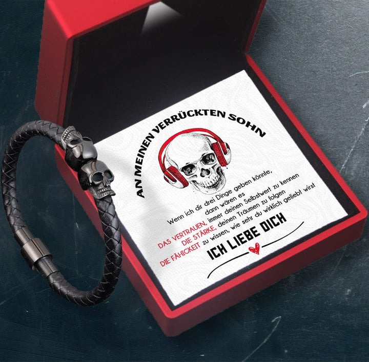 Totenkopf Manschette Armband - Schädel - Sohn - Ich Liebe Dich - Degbbh16005