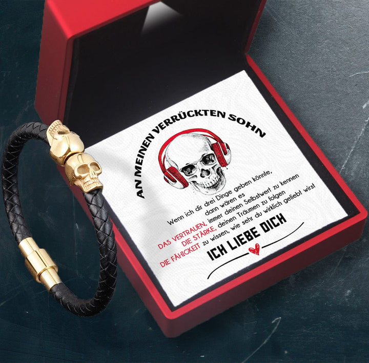 Totenkopf Manschette Armband - Schädel - Sohn - Ich Liebe Dich - Degbbh16005