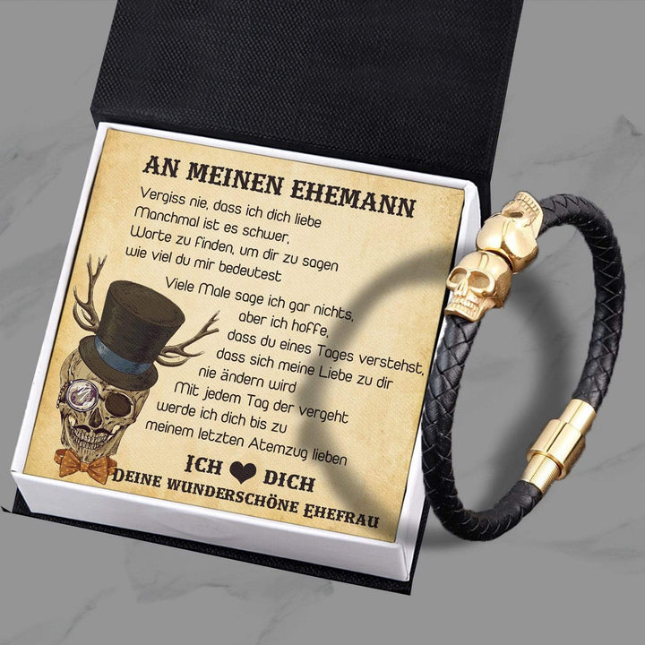 Totenkopf Manschette Armband - Totenkopf & Tattoo - An Meinen Ehemann - Ich Liebe Dich - Degbbh14001