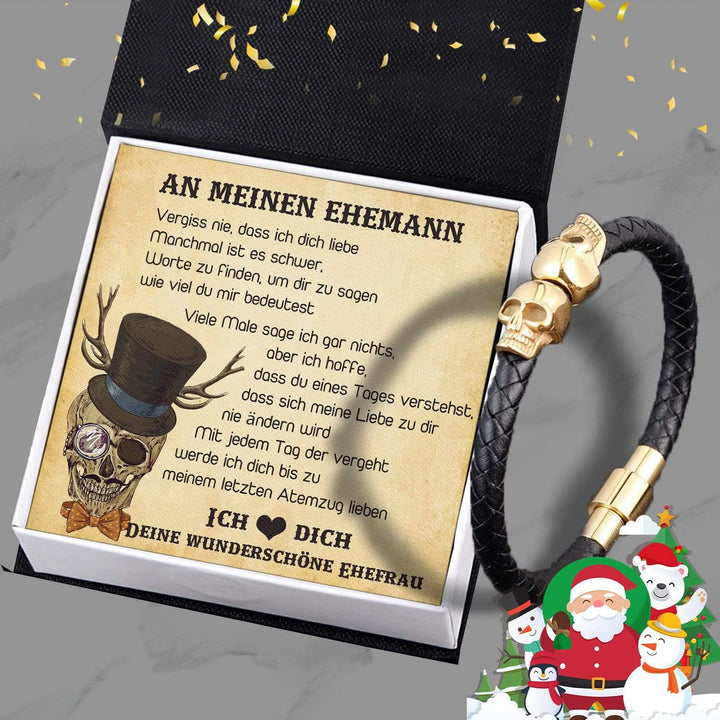 Totenkopf Manschette Armband - Totenkopf & Tattoo - An Meinen Ehemann - Ich Liebe Dich - Degbbh14001