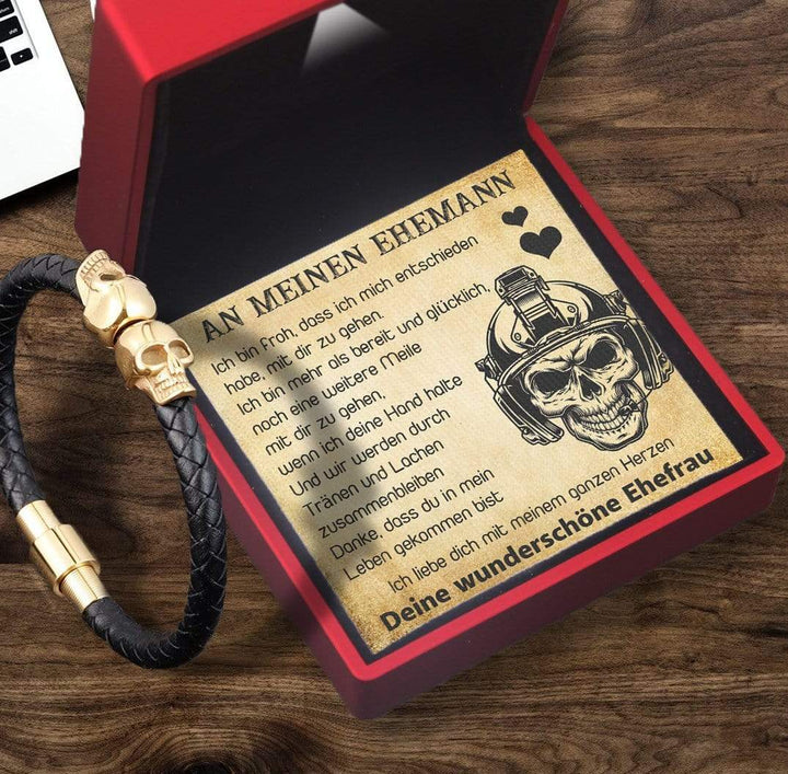 Totenkopf Manschette Armband - Totenkopf & Tattoo - An Meinen Ehemann - Ich Liebe Dich - Degbbh14002