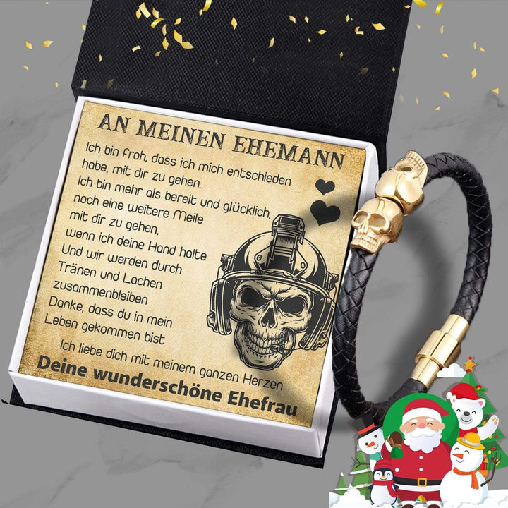 Totenkopf Manschette Armband - Totenkopf & Tattoo - An Meinen Ehemann - Ich Liebe Dich - Degbbh14002