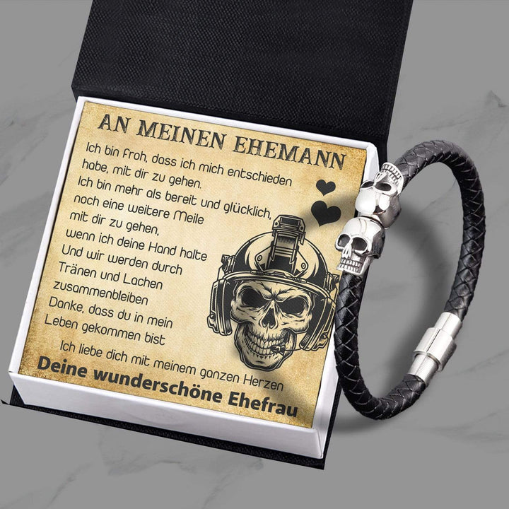 Totenkopf Manschette Armband - Totenkopf & Tattoo - An Meinen Ehemann - Ich Liebe Dich - Degbbh14002