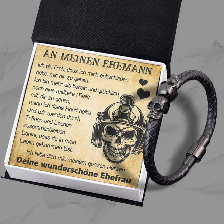 Totenkopf Manschette Armband - Totenkopf & Tattoo - An Meinen Ehemann - Ich Liebe Dich - Degbbh14002