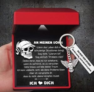 Totenkopf Schlüsselanhänger - Totenkopf - An Meinen Sohn - Ich <3 Dich - Degkem16001