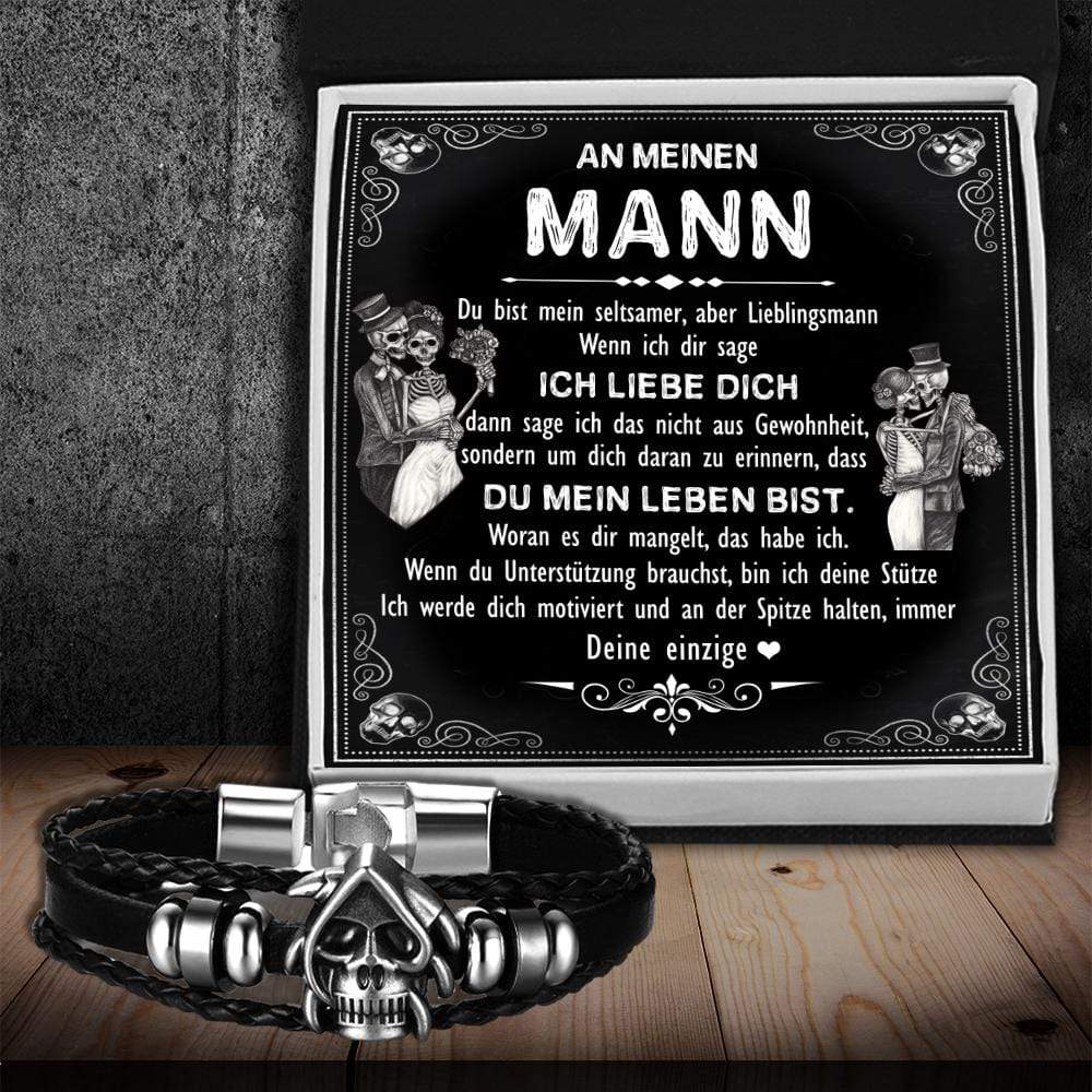 Vintage Schädel Armband - An Meinen Mann - Du Mein Leben Bist - Degbab26002