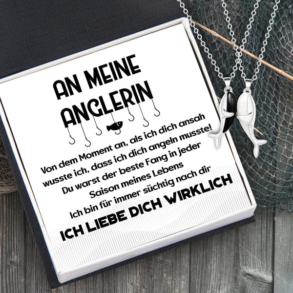 Wal Umarmung Paar Halskette - Angeln - An Meine Anglerin - Ich Liebe Dich Wirklich - Degngd13001