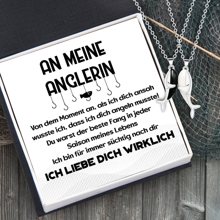 Wal Umarmung Paar Halskette - Angeln - An Meine Anglerin - Ich Liebe Dich Wirklich - Degngd13001