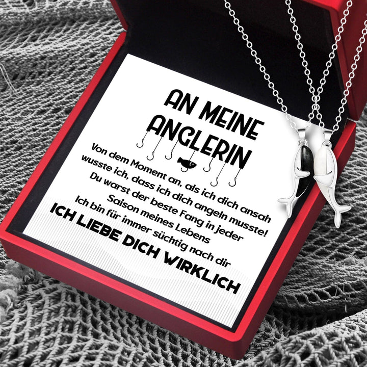 Wal Umarmung Paar Halskette - Angeln - An Meine Anglerin - Ich Liebe Dich Wirklich - Degngd13001