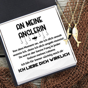 Wal Umarmung Paar Halskette - Angeln - An Meine Anglerin - Ich Liebe Dich Wirklich - Degngd13001