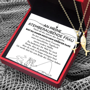 Wal Umarmung Paar Halskette - Angeln - An Meine Atemberaubende Frau - Ich Werde Dich Bis Zum Ende Der Schnur Lieben - Degngd15001
