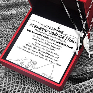 Wal Umarmung Paar Halskette - Angeln - An Meine Atemberaubende Frau - Ich Werde Dich Bis Zum Ende Der Schnur Lieben - Degngd15001