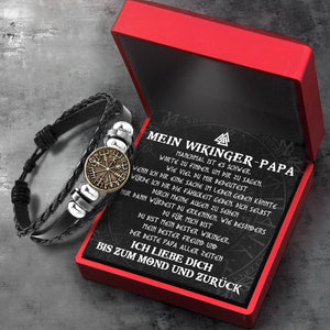 Wikinger Kompass Armband - Wikinger - An Mein Wikinger-Papa - Ich Liebe Dich Bis Zum Mond Und Zurück - Degbl18001