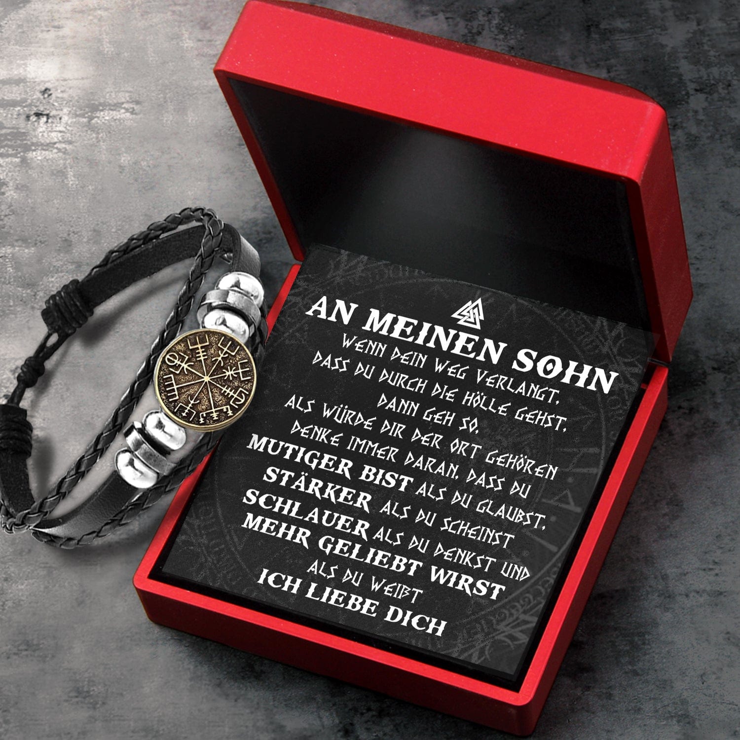 Wikinger Kompass Armband - Wikinger - An Meinen Sohn - Du Wirst Mehr Geliebt, Als Du Weiß