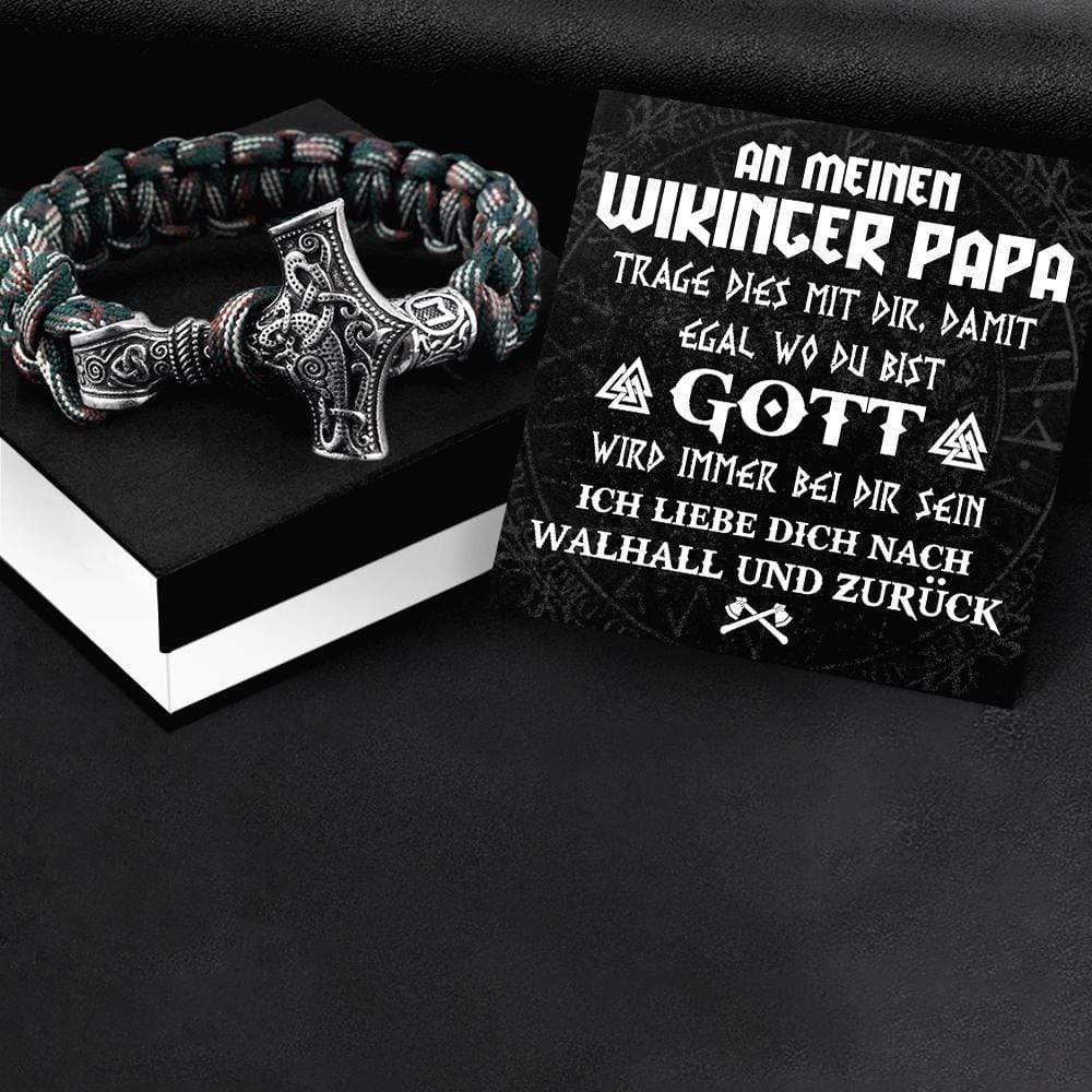 Wikinger Thors Hammer Armband - Wikinger - An Meinen Wikinger Papa - Ich Liebe Dich Nach Walhall Und Zurück - Degbo18001